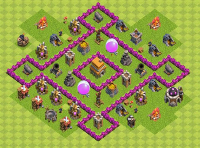 Base Town Hall 6 Clash of Clans Hybrid