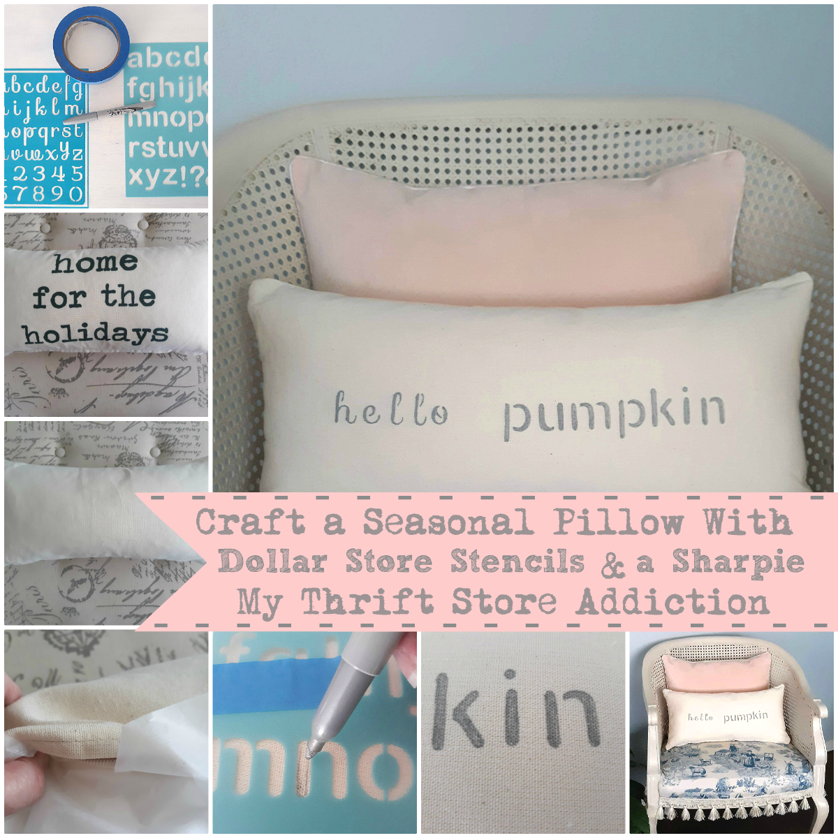 how to stencil a seasonal pillow