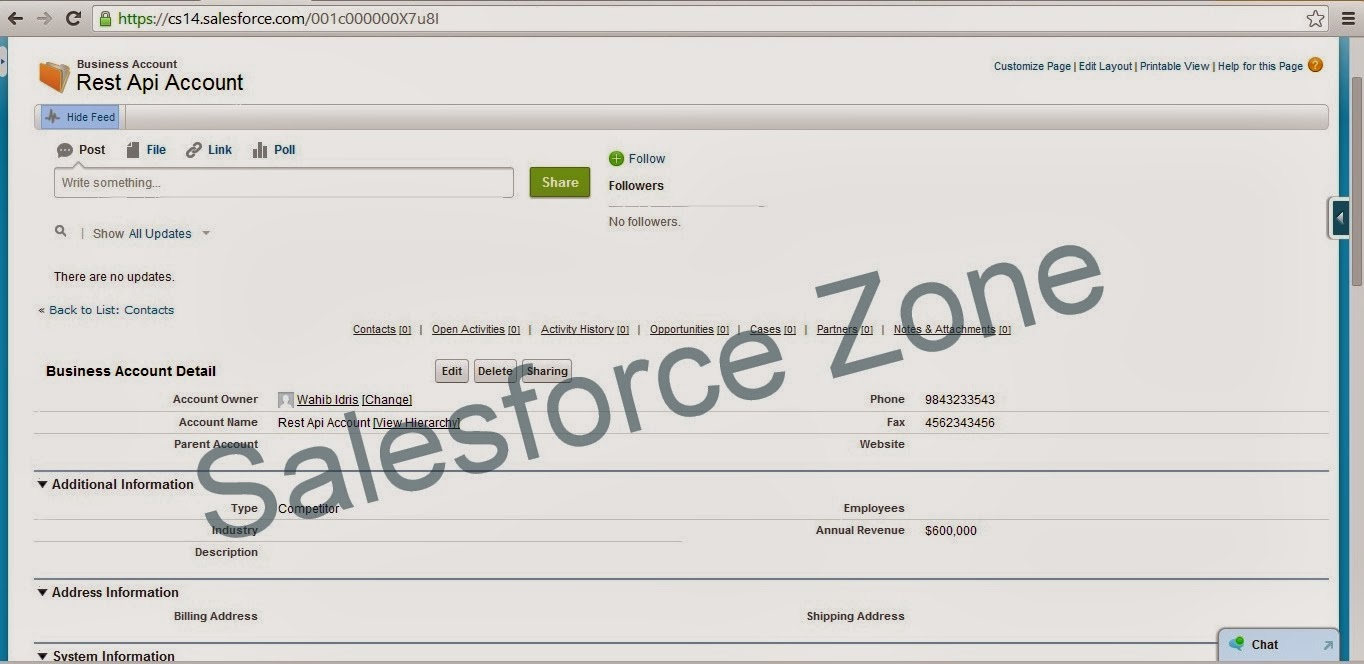 Salesforce Zone Integration With Salesforce Using REST API