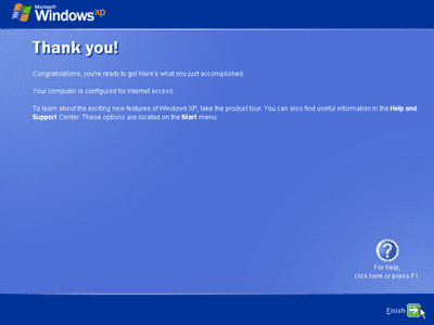 Finish Instalasi windows XP