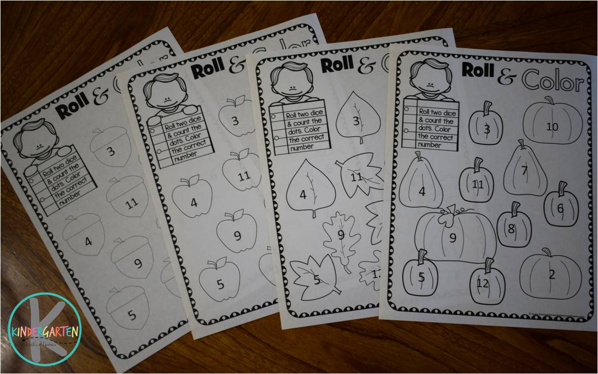 Kindergarten Worksheets and Games: FREE Roll & Learn Kindergarten