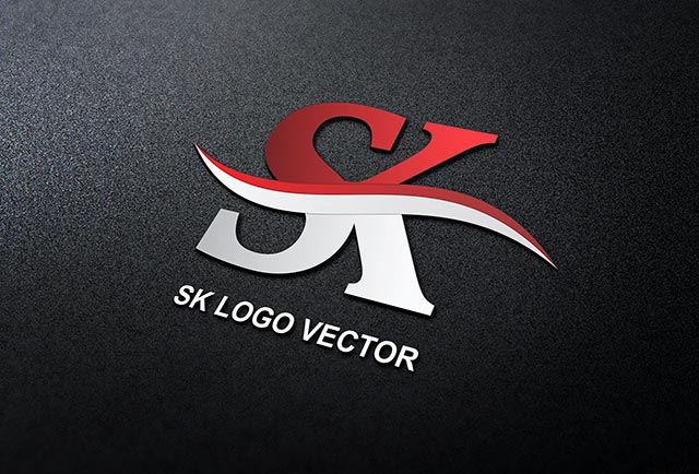 SK Letter Logo Design Free Vector Image Cdr File Download | SK Alphabet