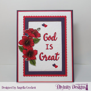 Stamp/Die Duos: Great Faith Embossing Folder: Flourishes  Dies: A2 Portrait Card Base With Layers, Family Names 1, Alphabet Flags, Pierced Rectangles, Scalloped Rectangles, Clouds & Raindrops