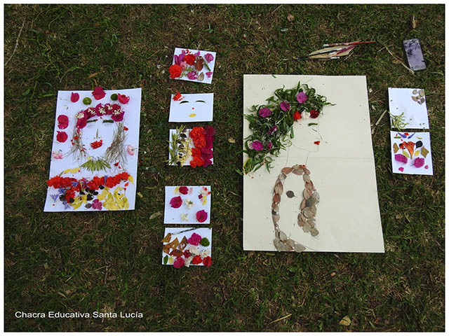 Collages con hojas, flores y frutos -ChacraEducativa Santa Lucía Collages con hojas, flores y frutos -ChacraEducativa Santa Lucía