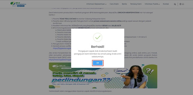 Pengajuan klaim JHT BPJS Ketenagakerjaan Berhasil
