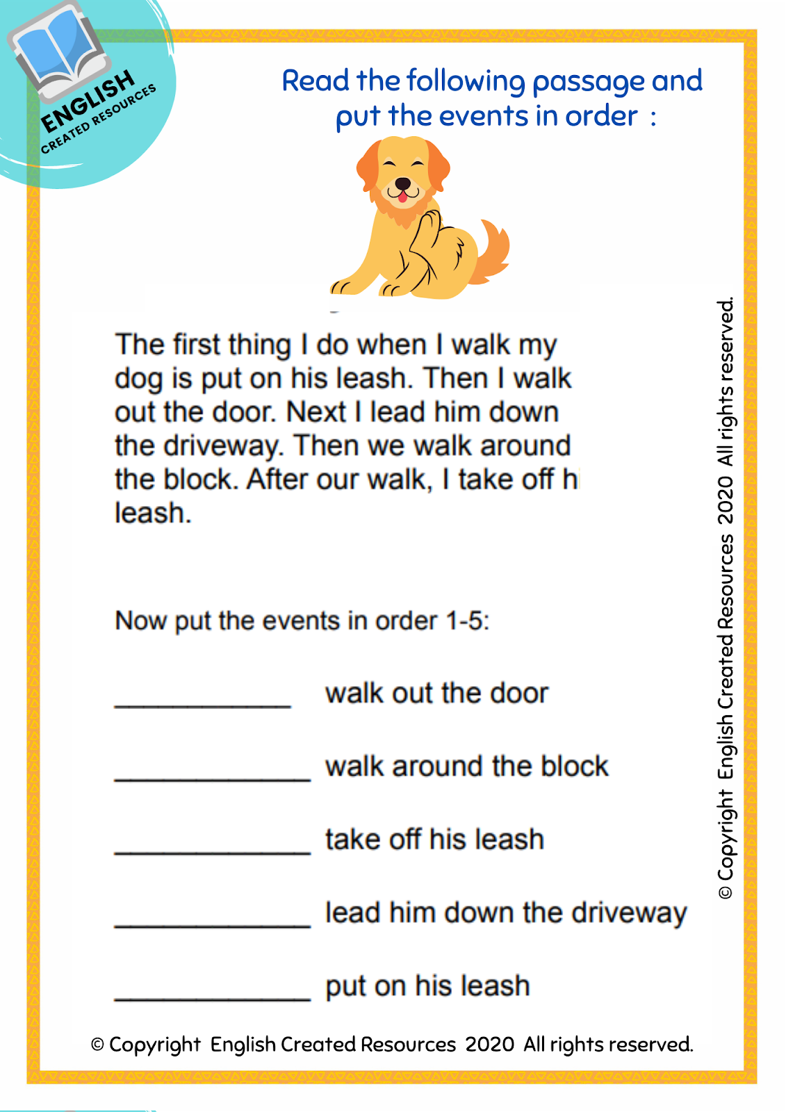 Reading Comprehension Worksheets Grade 1 - English Created Resources
