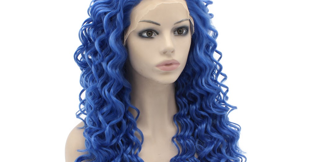 Long Blue Curly Wig - wide 1