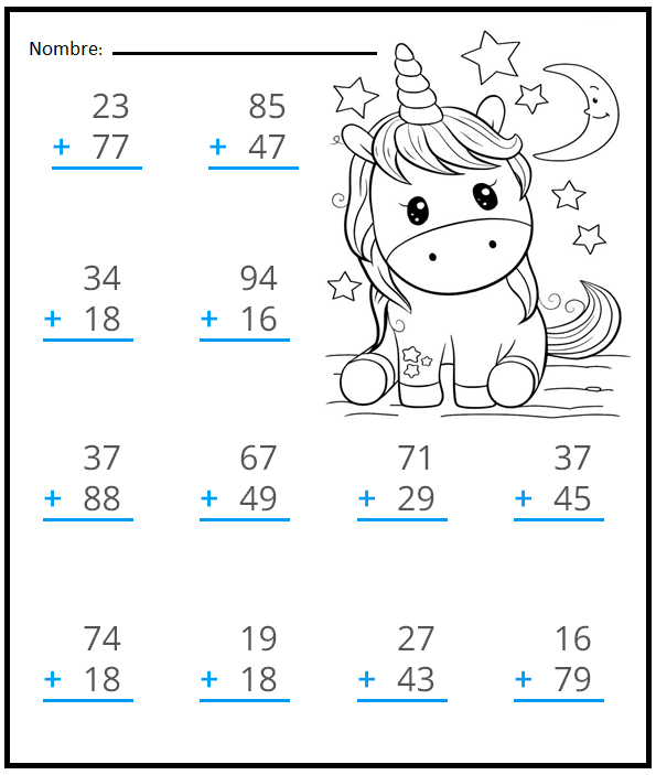 Practico En Clase Sumas De Dos Cifras Llevando Con Problemas