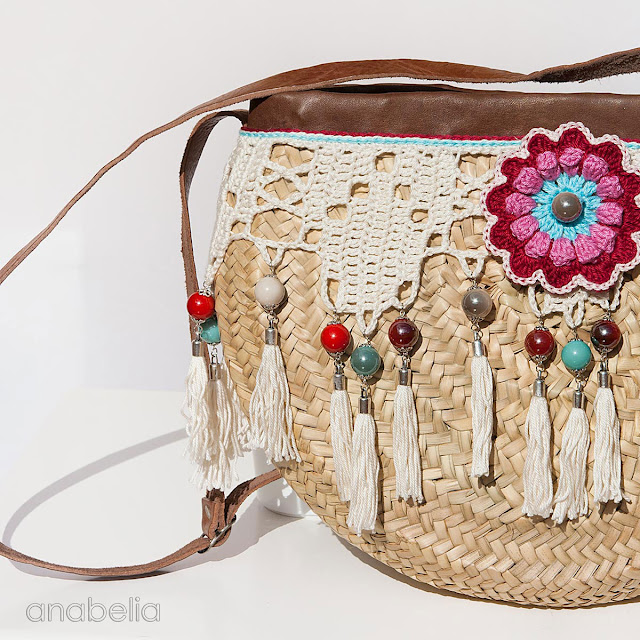 Bohemian style crochet summer bag  by Anabelia Craft Design