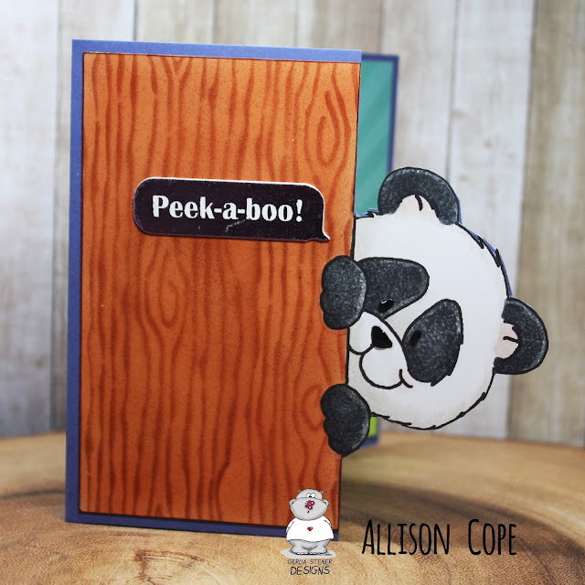 Peek-a-boo Panda card by Allison Cope featuring the Gerda Steiner Designs digital stamp "Peeking Panda"