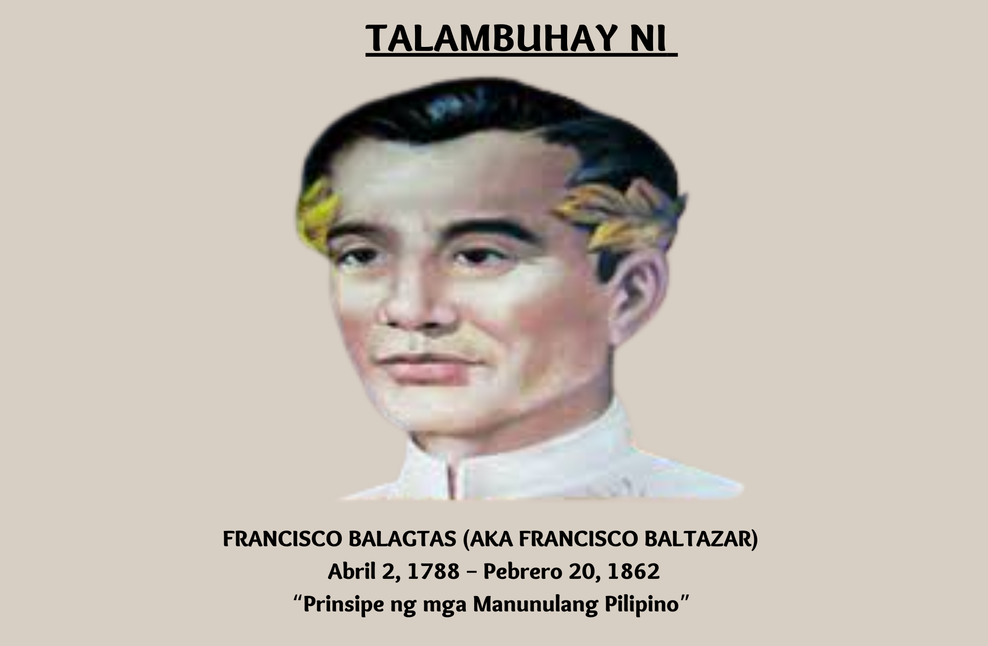 Talambuhay Ni Francisco Balagtas Baltazar Talambuhay Ng