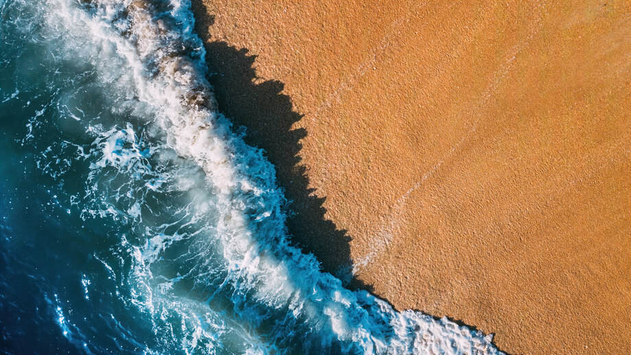 Beach Ocean Wave Aerial View 4K #4310b Wallpaper PC Desktop