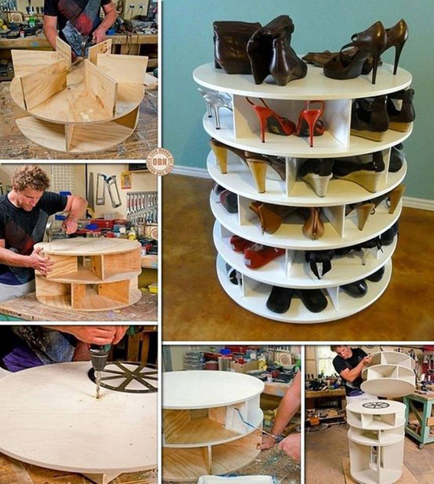 Mueble giratorio para zapatos