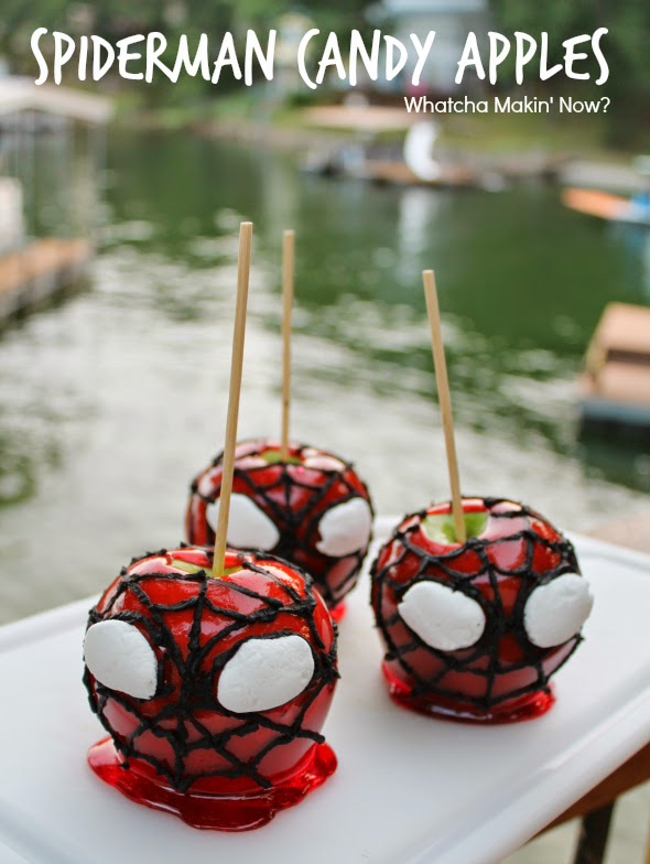 Spiderman Candy Apples | WhatchaMakinNow.com