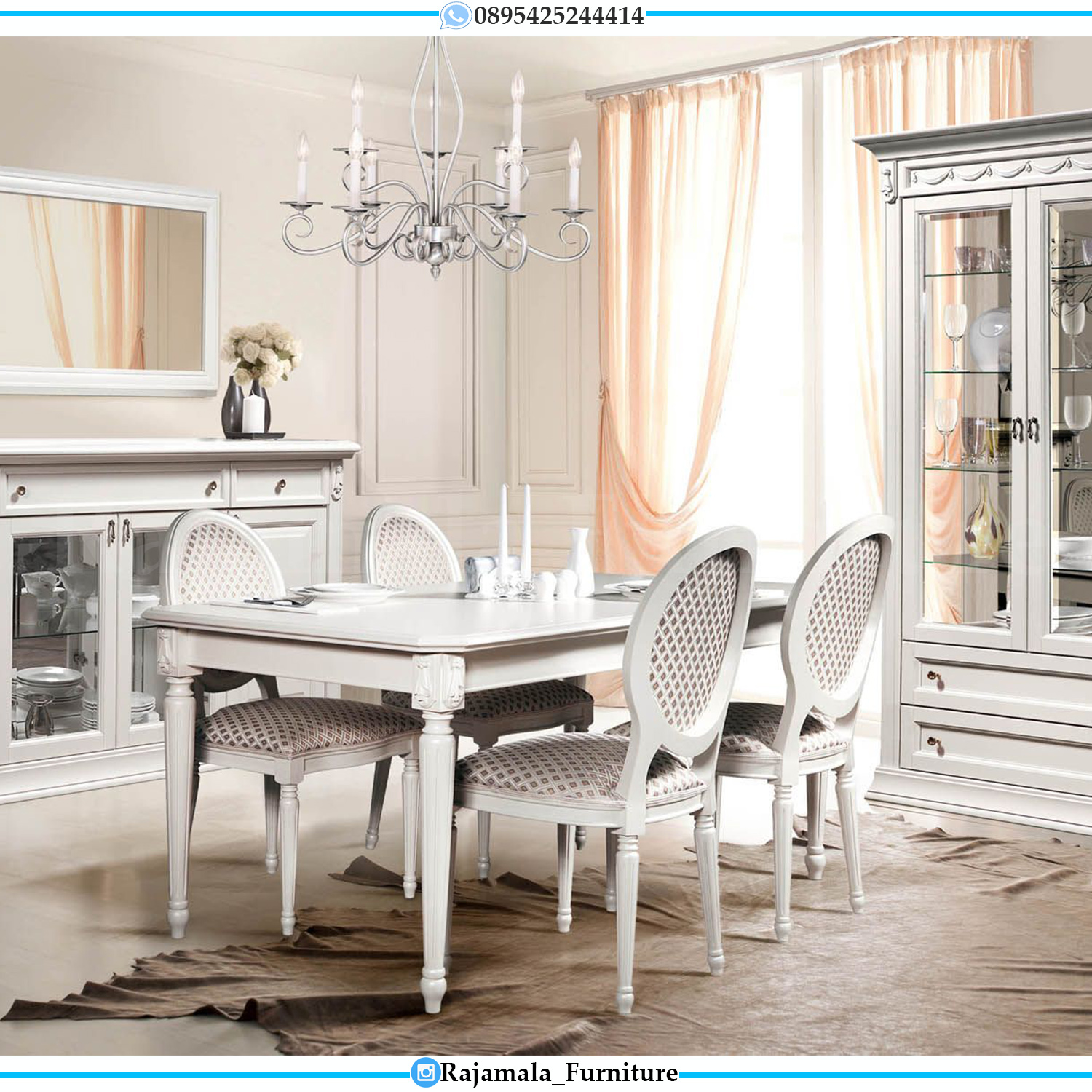 Meja Makan Minimalis Putih Duco Simple Elegant Color RM-0131