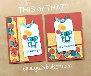 Stampin' Up! Bonanza Buddies Koala Tag Birthday Card ~ January-June 2020 Mini Catalog ~ www.juliedavison.com