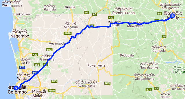 Colombo - Kandy bus route no 1