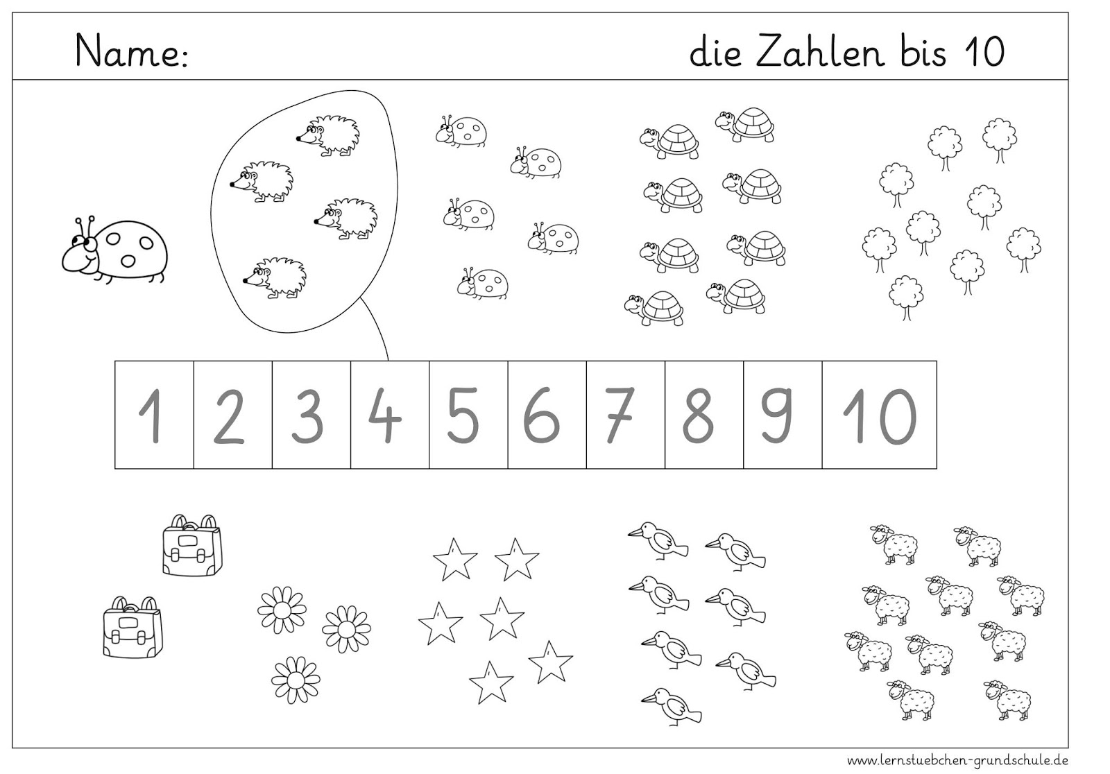 Lernstübchen: die Zahlen bis 10 (mit Link)