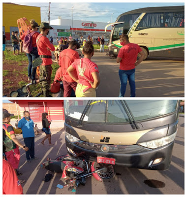 Motociclista fica ferido após colidir com ônibus em Vargem Grande
