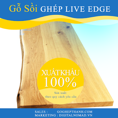 gỗ sồi đặt ghép theo yêu cầu của nhà thiết kế ( kiểu ghép live edge)