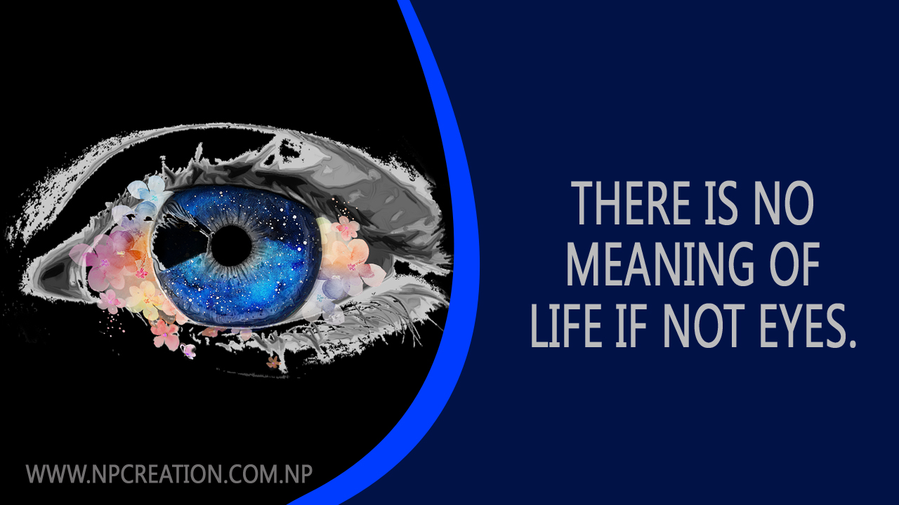 The eyes are the most important part of the body. There is no meaning of life if not eyes.