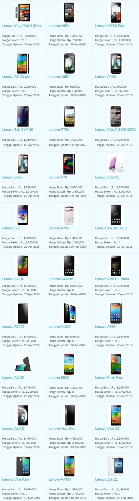 Daftar Harga Hp Terbaru Lenovo Mei 2016 Daftar Harga Hp Terbaru Lenovo Mei 2016