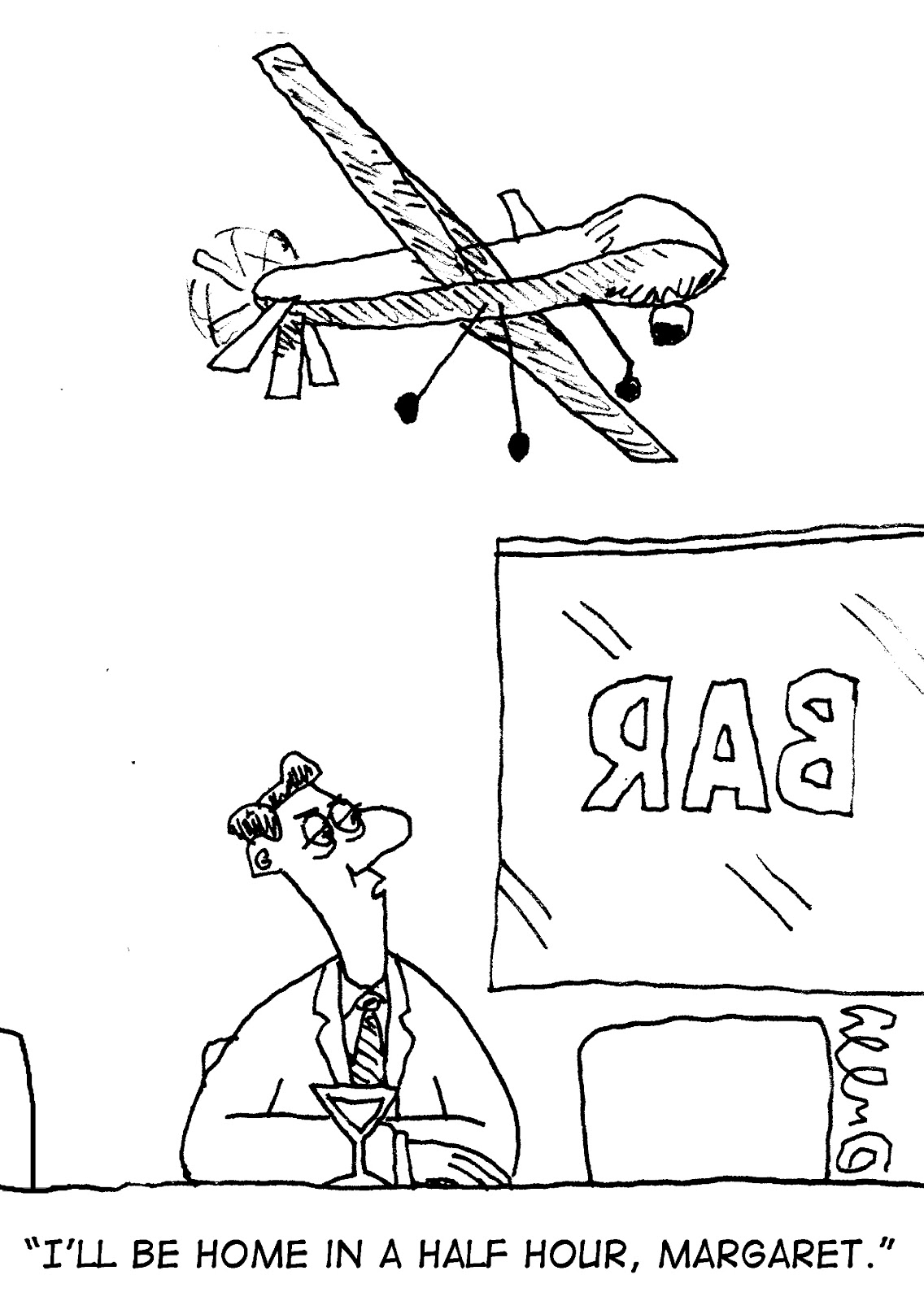 NIGHT DEPOSITS: REJECTED DRONE CARTOON 3