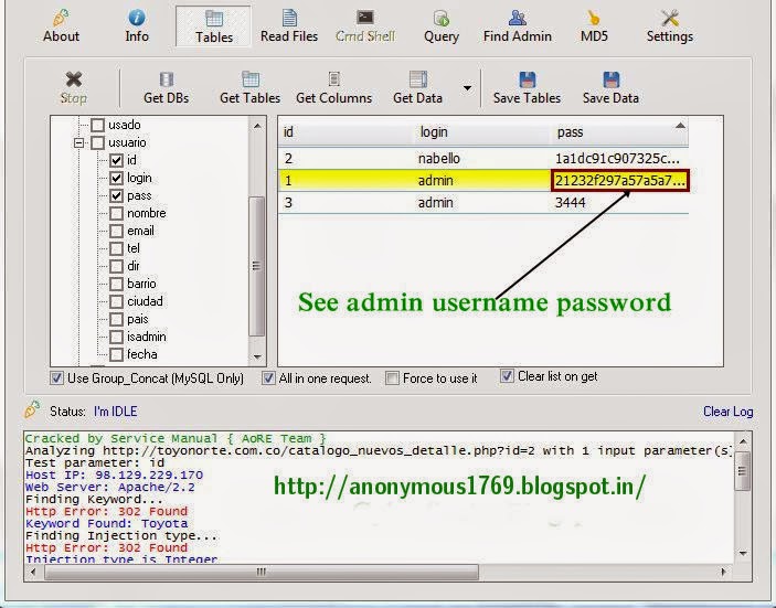Hacking a website using SQL injectionFull method with Pics 1769