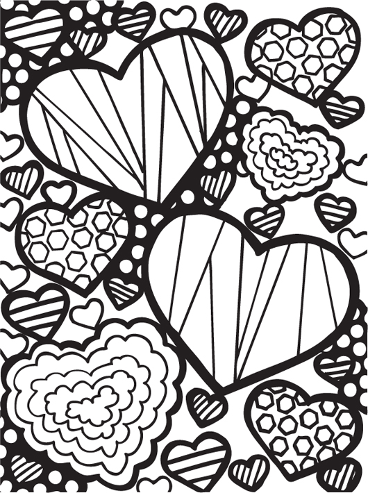 valentines abstract coloring pages - photo #1