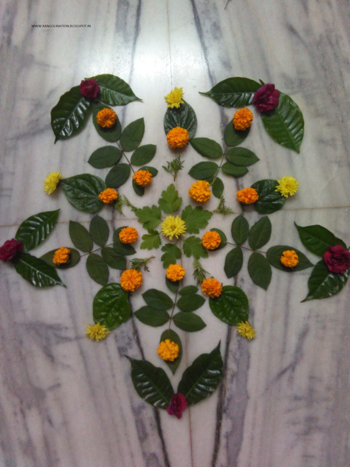 NATURAL LEAF AND FLOWER RANGOLI Rangoli Nation