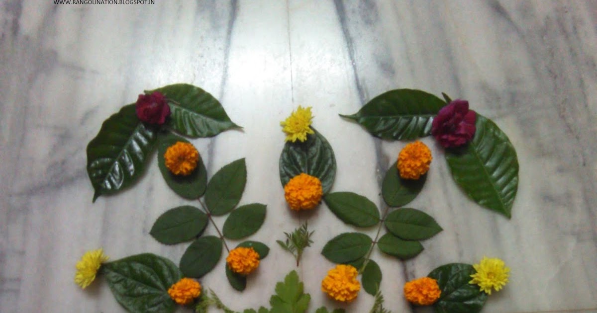 NATURAL LEAF AND FLOWER RANGOLI Rangoli Nation