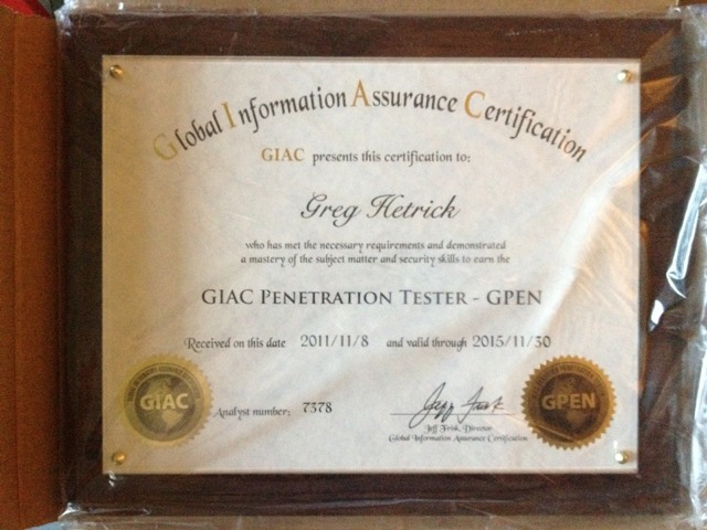 gRants: GIAC Penetration Tester - GPEN