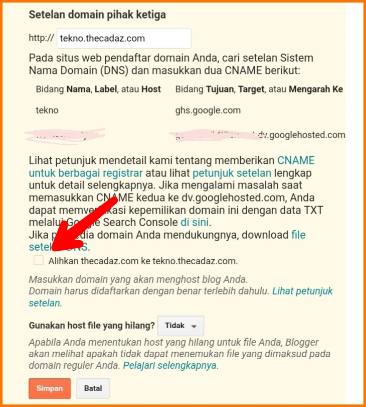 Membuat sub domain dari google domain