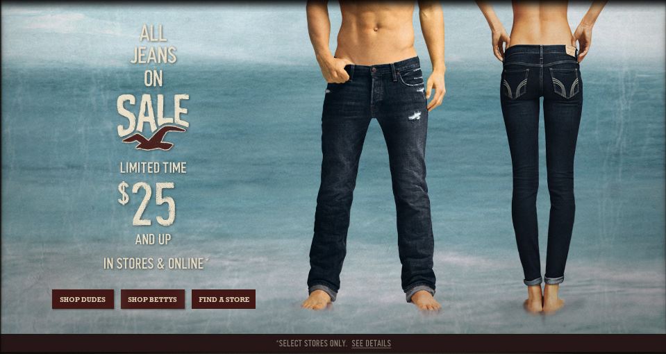 how long is the hollister jean sale