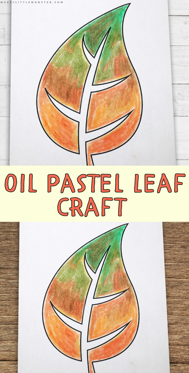 Oil Pastel Leaf Craft - Messy Little Monster
