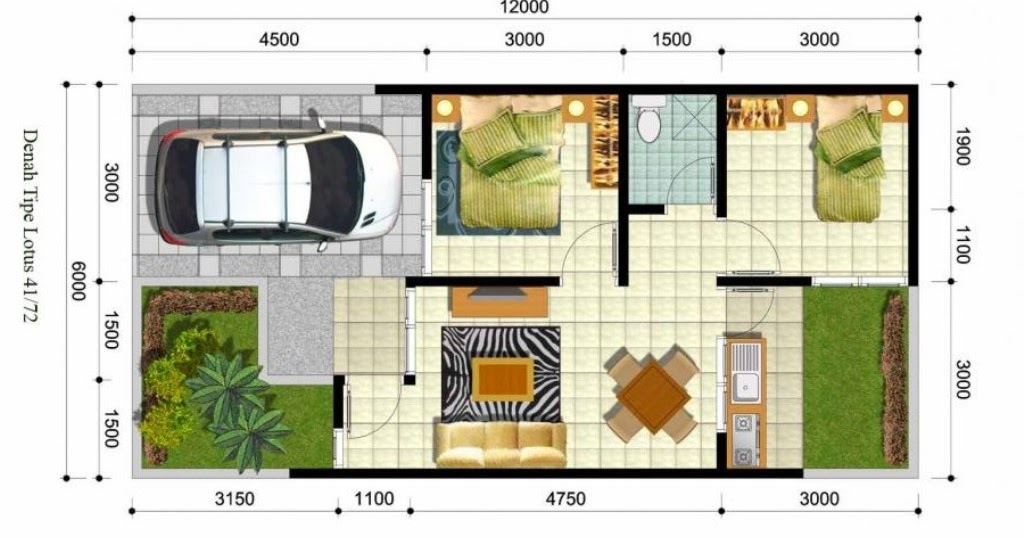 17+ Terbaru Desain Rumah Minimalis 1 Lantai Ukuran 6x12 ...