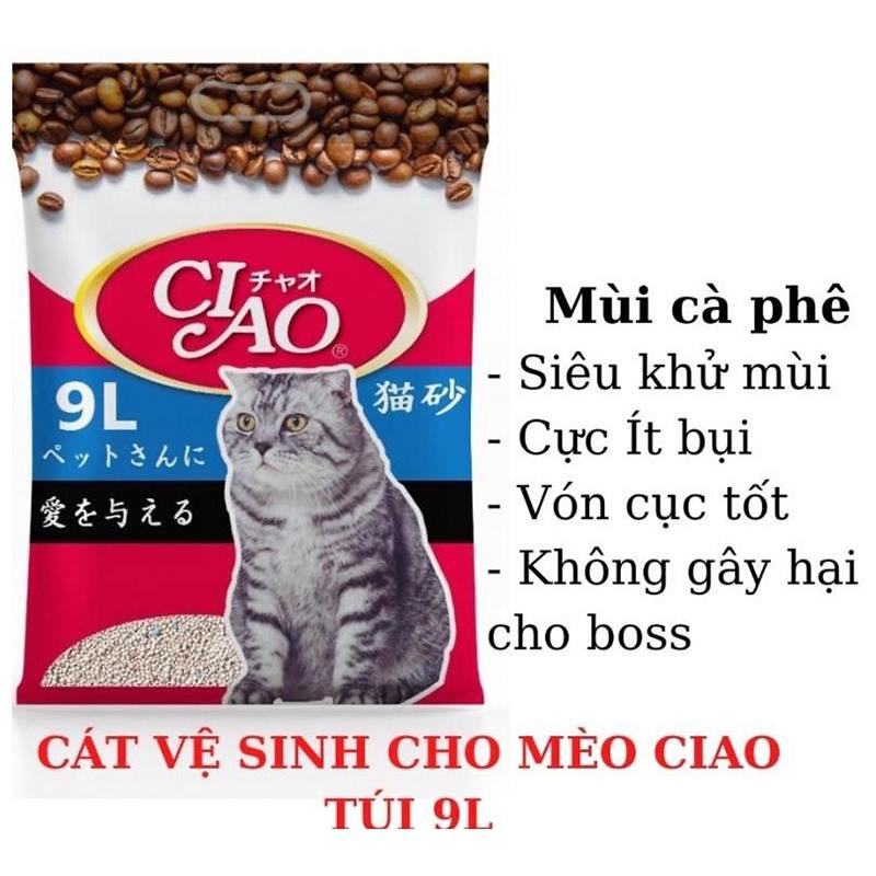 Cát Ciao thấm hút, vón cục nhanh, ít bụi, khử mùi, diệt khuẩn, thơm dịu 9L 10 1866f6e644513a036a8d9d3d07e81a9d