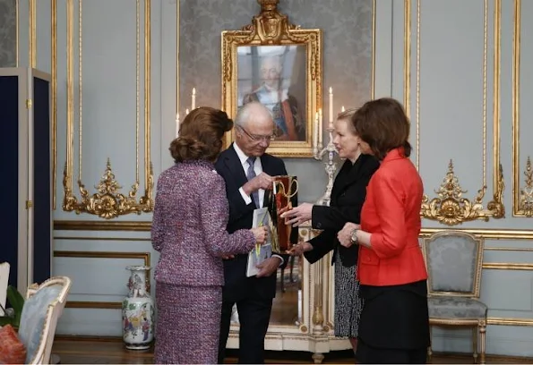 King Carl Gustaf and Queen Silvia of Sweden received guests and gifts at a reception for the King’s 70th birthday celebrations