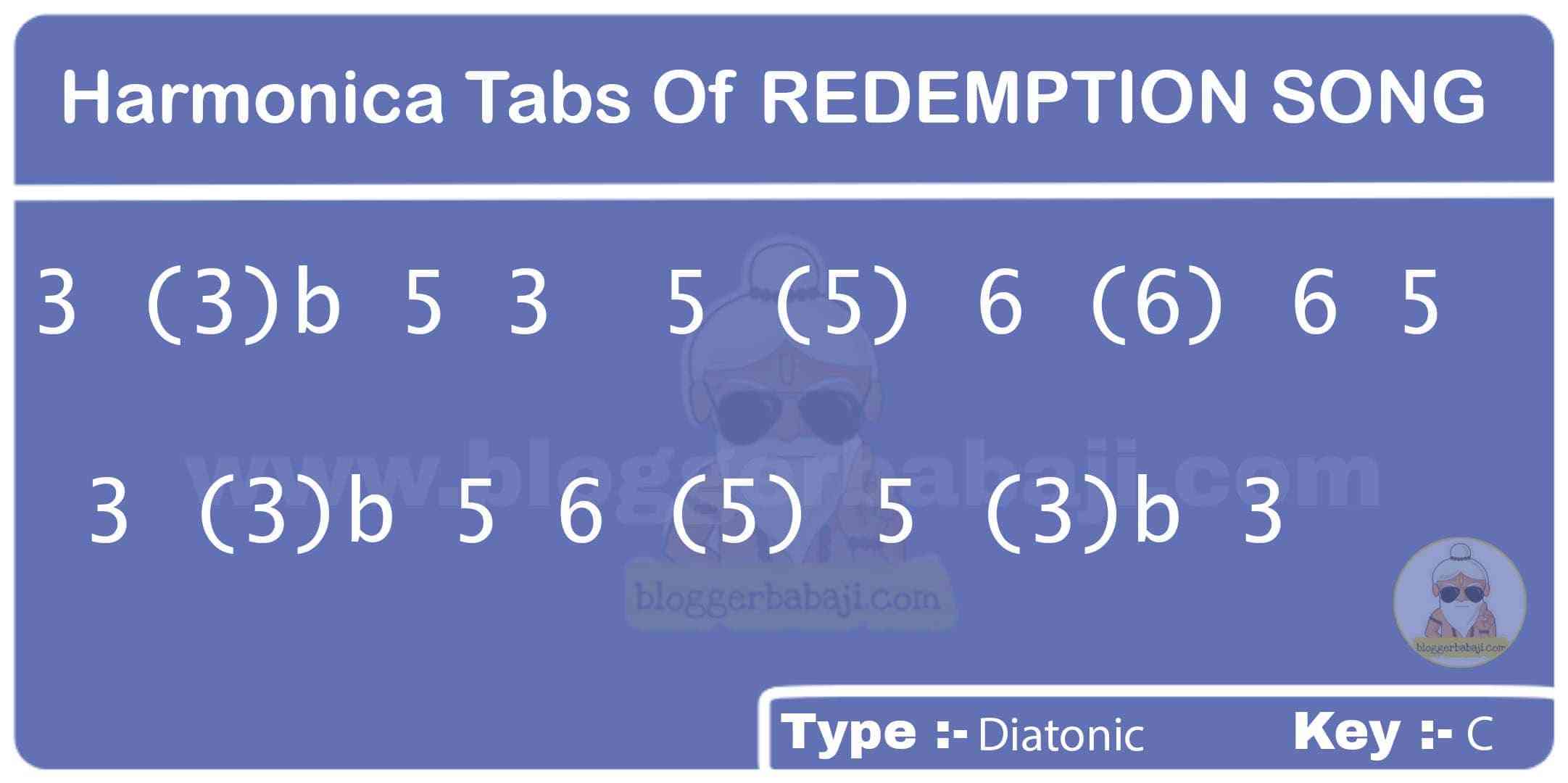 Harmonica Tabs Of REDEMPTION SONG