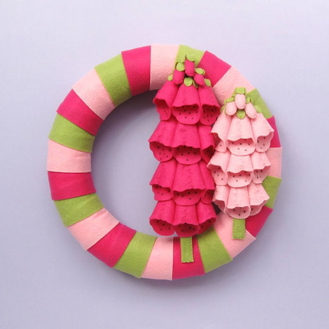 Felt Foxgloves Wreath Tutorial Felt Foxgloves Wreath Tutorial