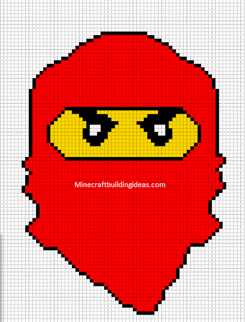 Minecraft Pixel Art Templates Lego Ninjago Red