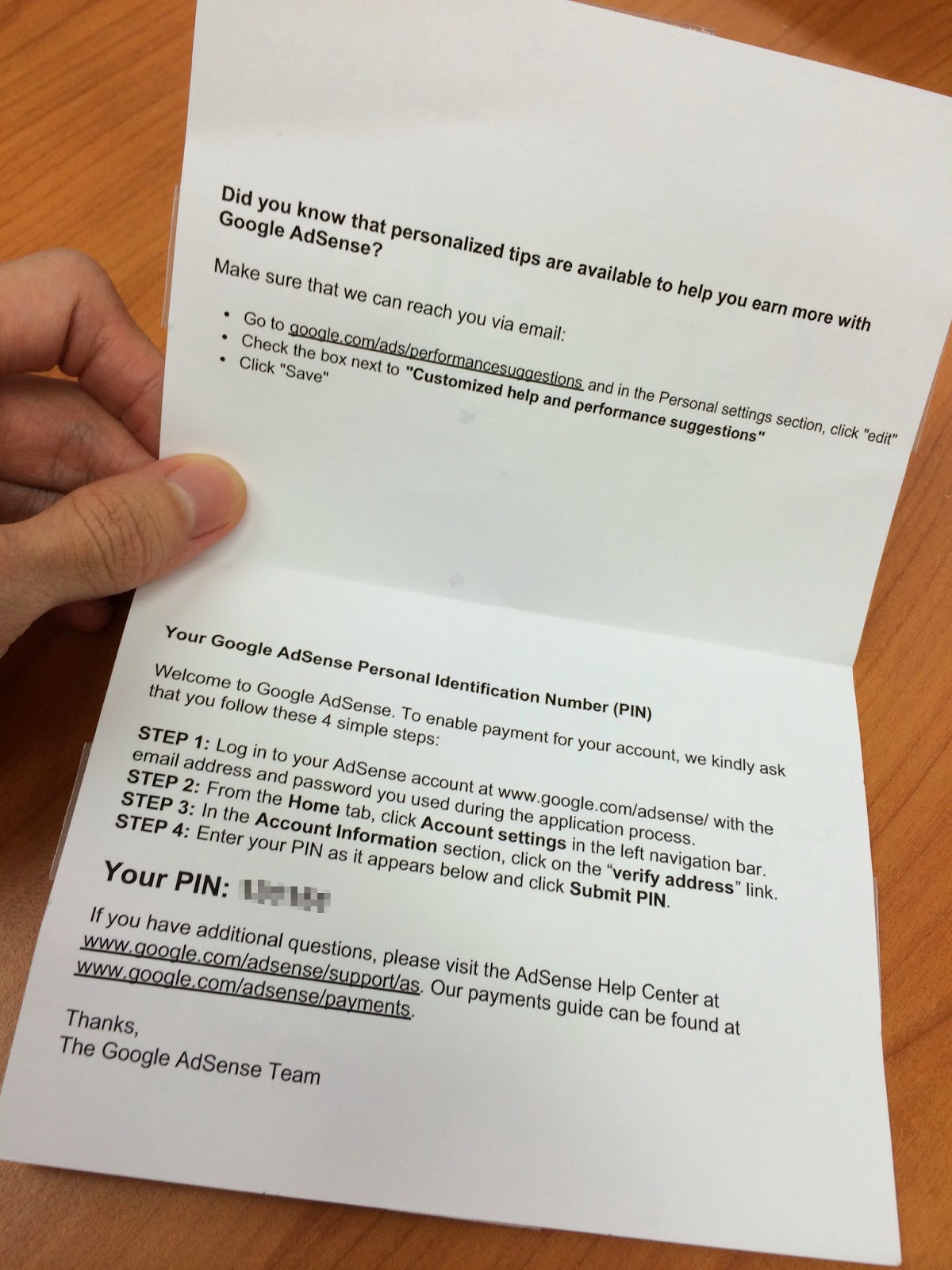 It's me sean! Google Adsense pin number 애드센스 핀번호 우편 도착