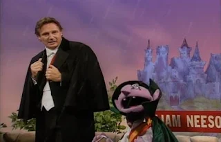 The Count directs Liam Neeson in his new movie, Transylvania 6-5000. Sesame Street Best of Friends