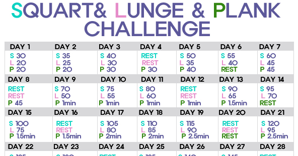 Urban Mantra: 30 Day Squat Lunge Plank Challenge
