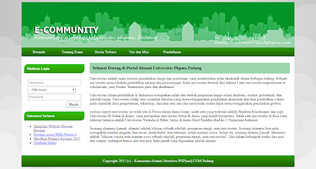 E-Community - Web Komunitas Alumni Support PHP 7