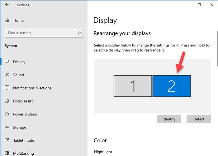 Establezca un nivel de escala diferente para el segundo monitor en Windows 10