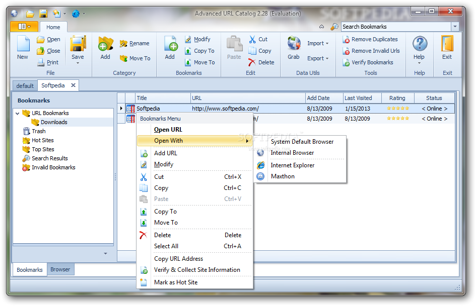 How to create a bookmark to a url bilasopa