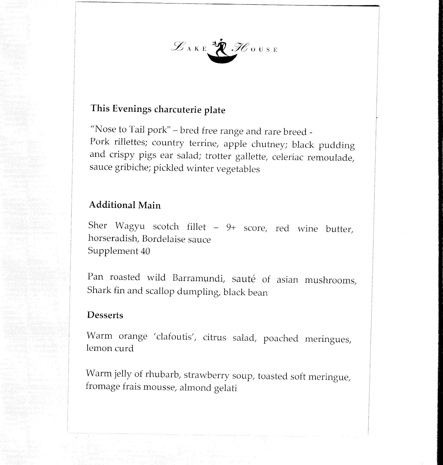 lakehouse menu