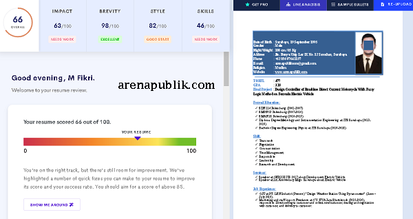 cek skor cv online